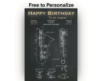Saxophone Birthday • Card for Sax Player, Musician or Music Teacher