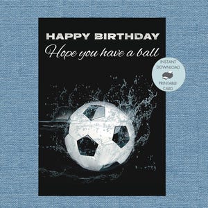 Fußball druckbare Karte, Dieser digitale Download ist eine großartige Futbolkarte für einen Sohn, eine Tochter, einen Vater, einen Ehemann und jeden, der Fußball liebt