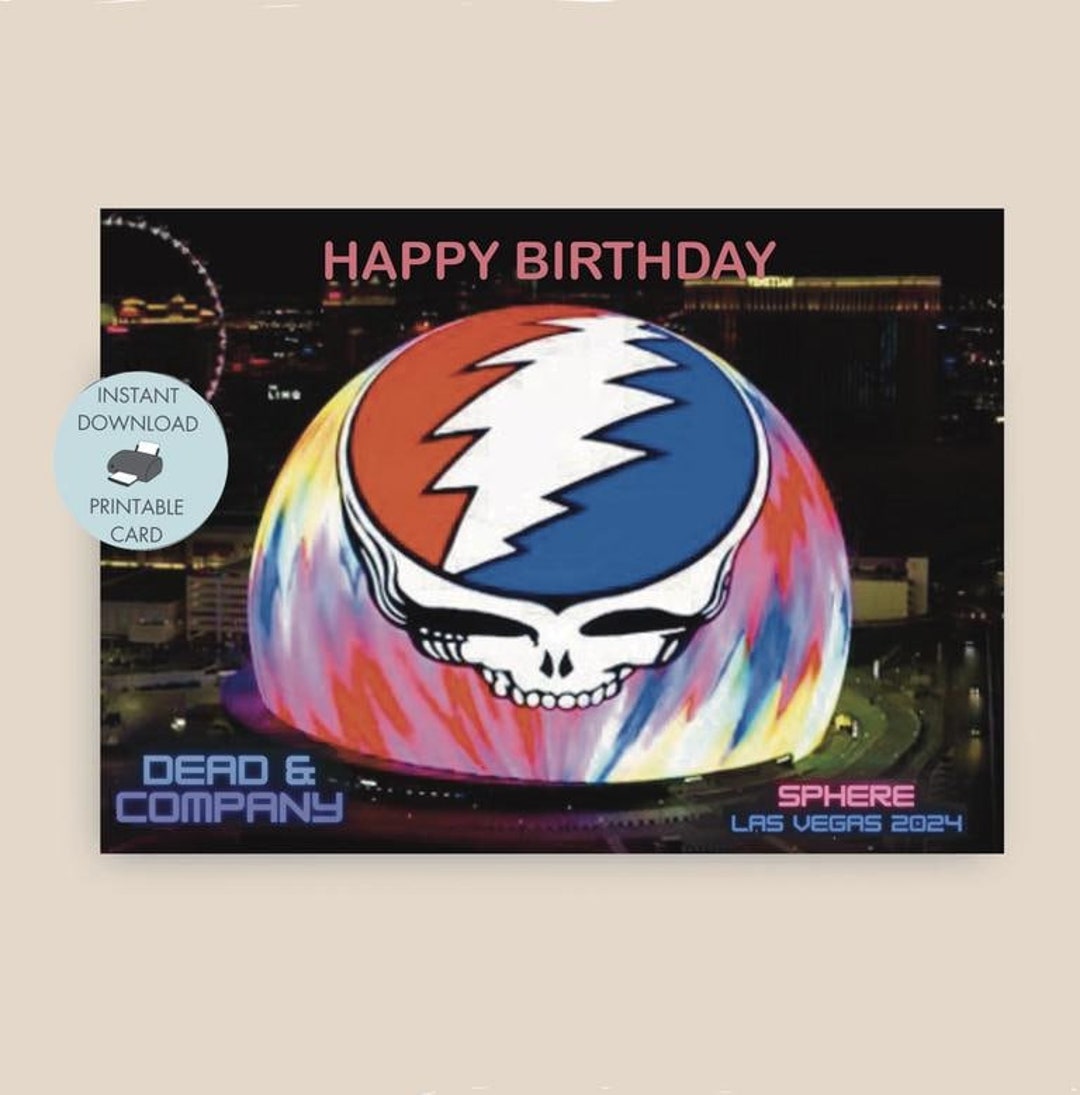 Grateful Dead Birthday Card, Printable Card Commemorating the Dead and ...