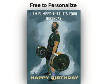 Weightlifting Birthday - Personalize this Body Buliding, Strength Training & CrossFit Card