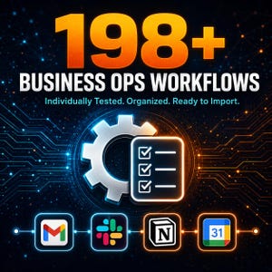 198+ affärsoperativa arbetsflöden för n8n | Gmail AI Triage Slack Telegram WhatsApp