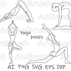 YOGA POSES Svg bundle, Pose Yoga CRICUT, line art yoga poses svg, yoga Clipart, Png Dxf Eps Svg Ai