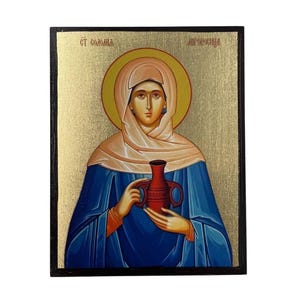Icon of St. Solomiya Myronosytsia - Greek Orthodox handmade wooden icon, Byzantine icon, Orthodox wall art, Christian gift, Iconography