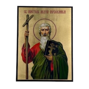 Icon of St. Andrew the Apostle - Greek Orthodox handmade wooden icon, Byzantine icon, Orthodox wall art, Christian gift, Iconography