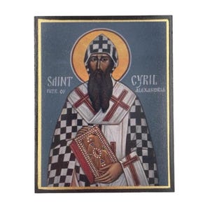 Icon of St. Kirill - Greek Orthodox handmade wooden icon, Byzantine icon, Orthodox wall art, Christian gift, Iconography