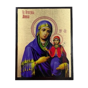 Icon of Saint Anna Righteous - Greek Orthodox handmade wooden icon, Byzantine icon, Orthodox wall art, Christian gift
