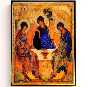 Icono ortodoxo de la Santísima Trinidad de Rublev, regalo de boda, bautismo o santo.
