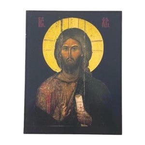 Icon of Jesus Christ - Greek Orthodox handmade wooden icon, Byzantine icon, Orthodox wall art, Christian gift, Iconography