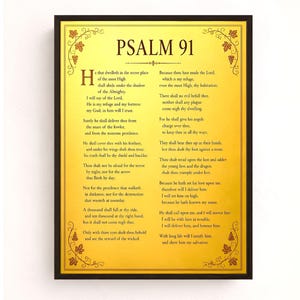 Psalm 91 Wooden Plaque with Gold Leaf