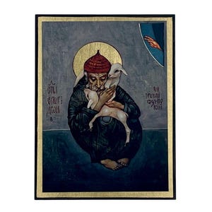 Icon of Saint Spyridon - Greek Orthodox handmade wooden icon, Byzantine icon, Orthodox wall art, Christian gift, Iconography