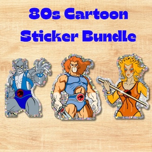 Sticker Bundle, FanArt, Cat Stickers, Heroes, 80s Fan Art, Cartoon Fan Art, water bottle sticker, vinyl sticker, 80s stickers, weatherproof