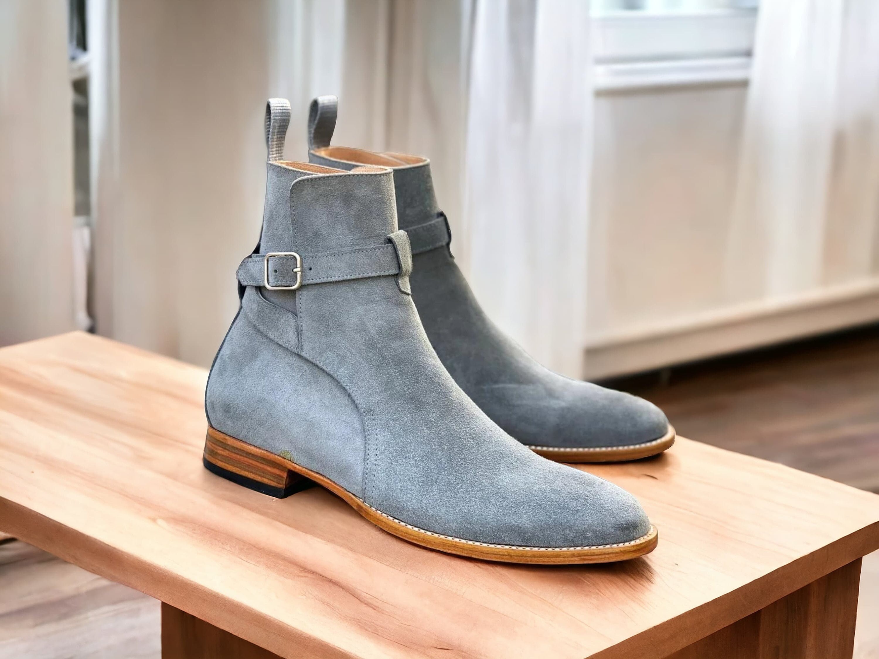 Light grey leather boots hot sale