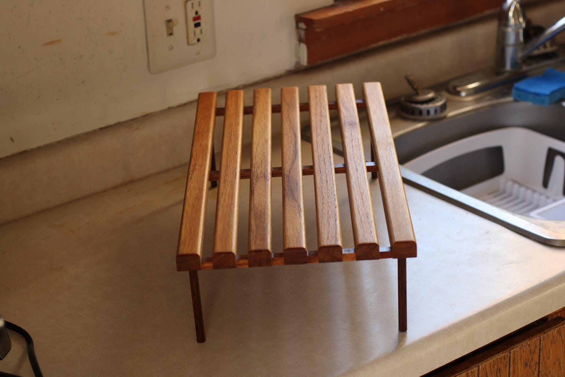 Raised Drying Rack Raised Teak Dish Drying Rack - Etsy