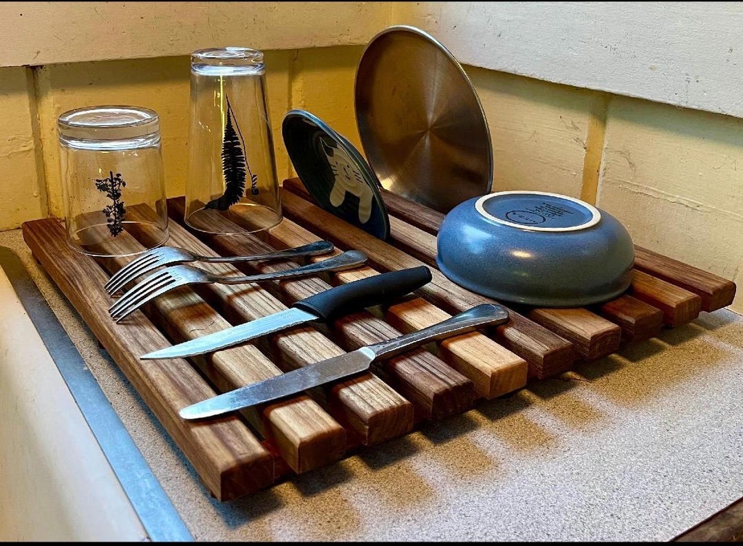 Teak Dish Drying Rack - Etsy