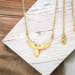 Phoenix Fire Bird ketting vergulde 18K kleur Firebird hanger