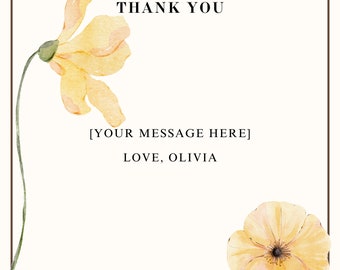 Thank You Flower Square Digital Card PDF JPEG