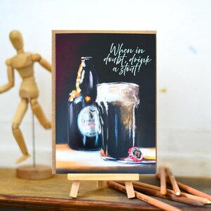 Carte de voeux Stout – Une pinte de bière brune avec un message amusant | Intérieur vierge de 7 x 5 po. Avec enveloppe kraft