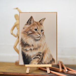 猫好きの方へのかわいい猫のアートグリーティングカード | 猫好きの方へのタビーキャットアートカード、内側は空白、7x5インチ、Rose-Marie MJ作