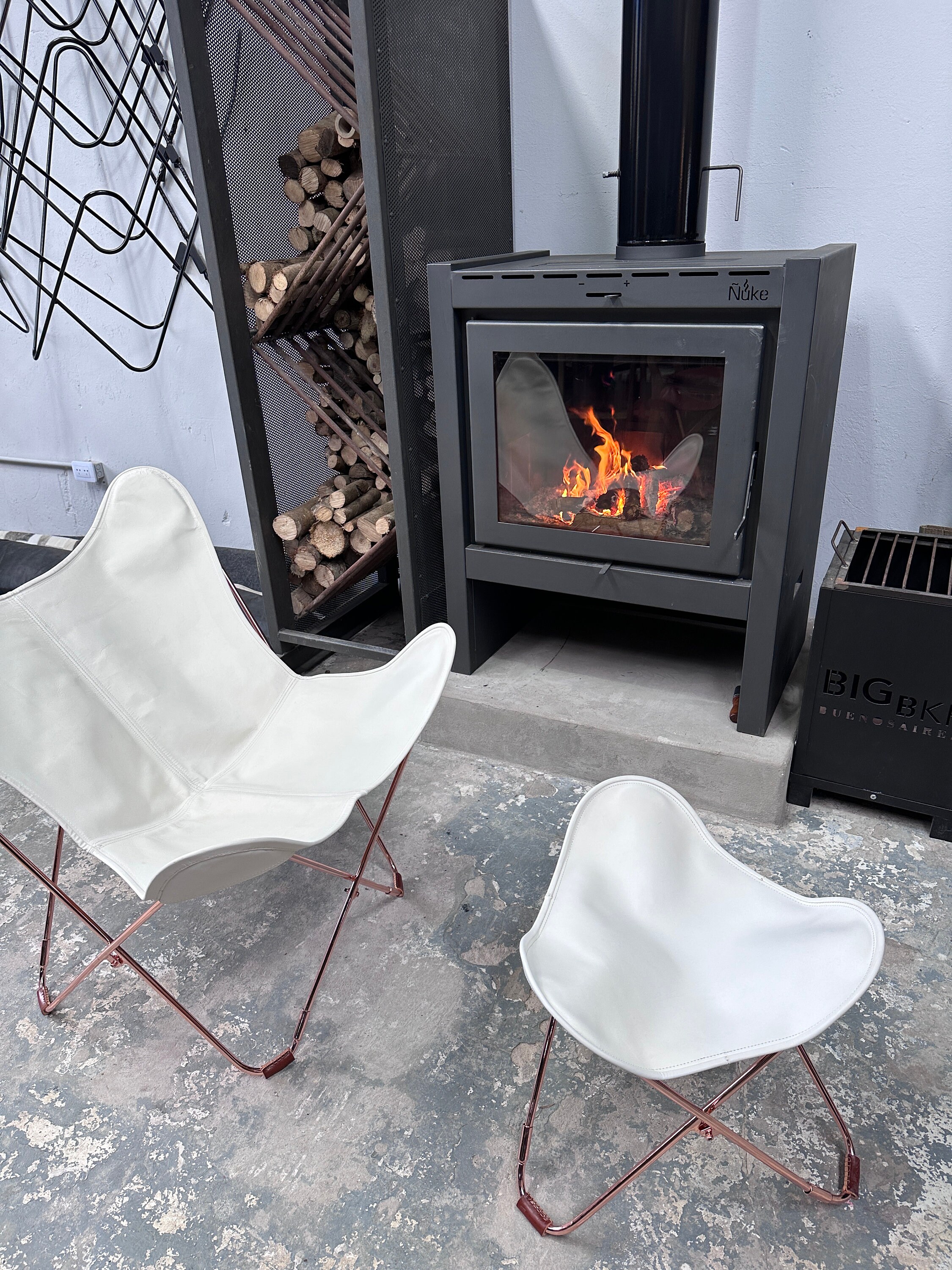 レザー　本革　バタフライチェア　スツールセット BKF Chair バタフライチェア キャンバス ブラック カバーのみ［ cuero