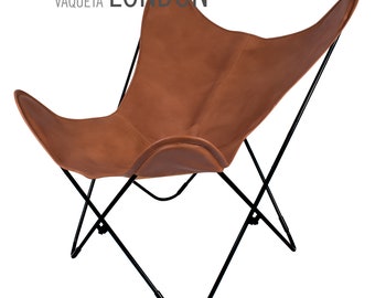 One of our best seller Vaqueta London original leather butterfly chair - original rounded border - Big BKF Buenos Aires (BFK)