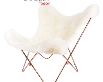 Custom Sheepskin shearling leather cover for your old butterfly chair frame - Big BKF Buenos Aires - Merino ultra soft Patagonia wool