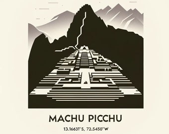 Exclusive Machu Picchu Minimalist Travel Poster |  Wall Art Decor Modern Artwork Unframed Prints