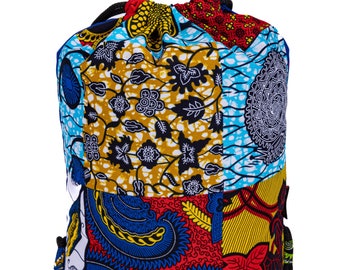 EBONY Genuine African Cotton Gym Bag Backpack Daily Bag Handmade Back to School