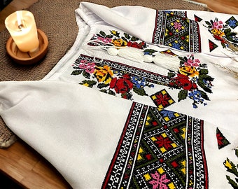 Ukrainian Dress Vyshyvanka Shirt Embroidered Blouse Cotton, Gift for woman