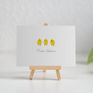 Osterkarte - Drei süße Küken im Postkartenformat