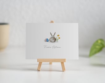 Easter card - card with Easter bunny in postcard format