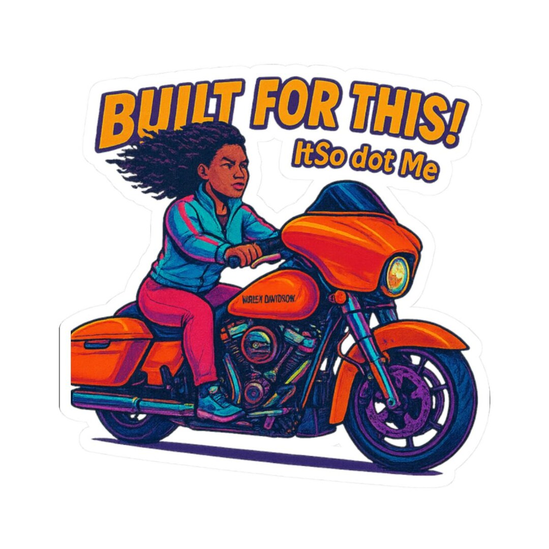 Female Motorcycle Sticker Built for This! Biker Woman Vinyl Sticker | Bold Black Female Harley ...