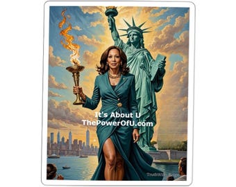 Kamala Harris Statue of Liberty Kiss-Cut Sticker, Freedom, Vote, Voting, Walz, Democrat, Rights, Harris, Election, President, Stickers