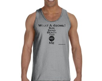 What a 4some!  Sun Sand Beach And dot Me - Men Tank Top