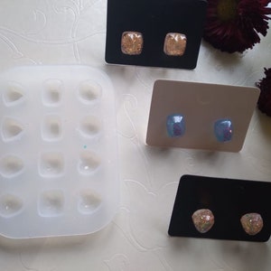 stud earrings made of Epoxy Resin & Glitter image 7