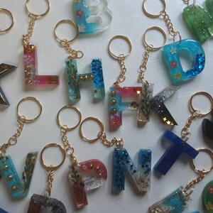 Customizable initial letter resin keychain image 6