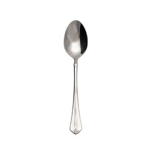 May include: A silver teaspoon with a rounded bowl and a fluted handle.