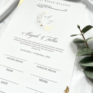 Dini Nikah Belgesi/ Islamic Marriage Certificate/ Islamic Marriage Certificate