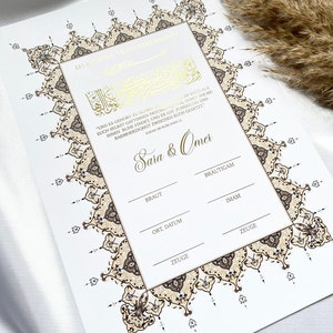 Nikkah Zertifikat/ Islamische Ehe Urkunde/ Islamische Trauungsurkunde/ Nikah Belgesi/ Dini Nikah Belgesi