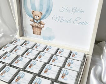 Babyboy Schokoladenbox/ Personalisiertes Schokobox für Baby/ Baby Boy/ Baby Geschenke / Gastgeschenke für Baby