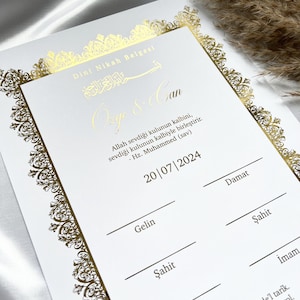 Ehe Urkunde/ Nikkah Zertifikat/ islamische Trauungsurkunde/ Dini Nikah belgesi/ Nikah Belgesi