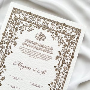 Nikah Zertifikat/Ehe Zertifikat/ Islamische Eheurkunde/ Nikah Belgesi/ Dini Nikah Belgesi/ Islamische Trauaungsurkunde