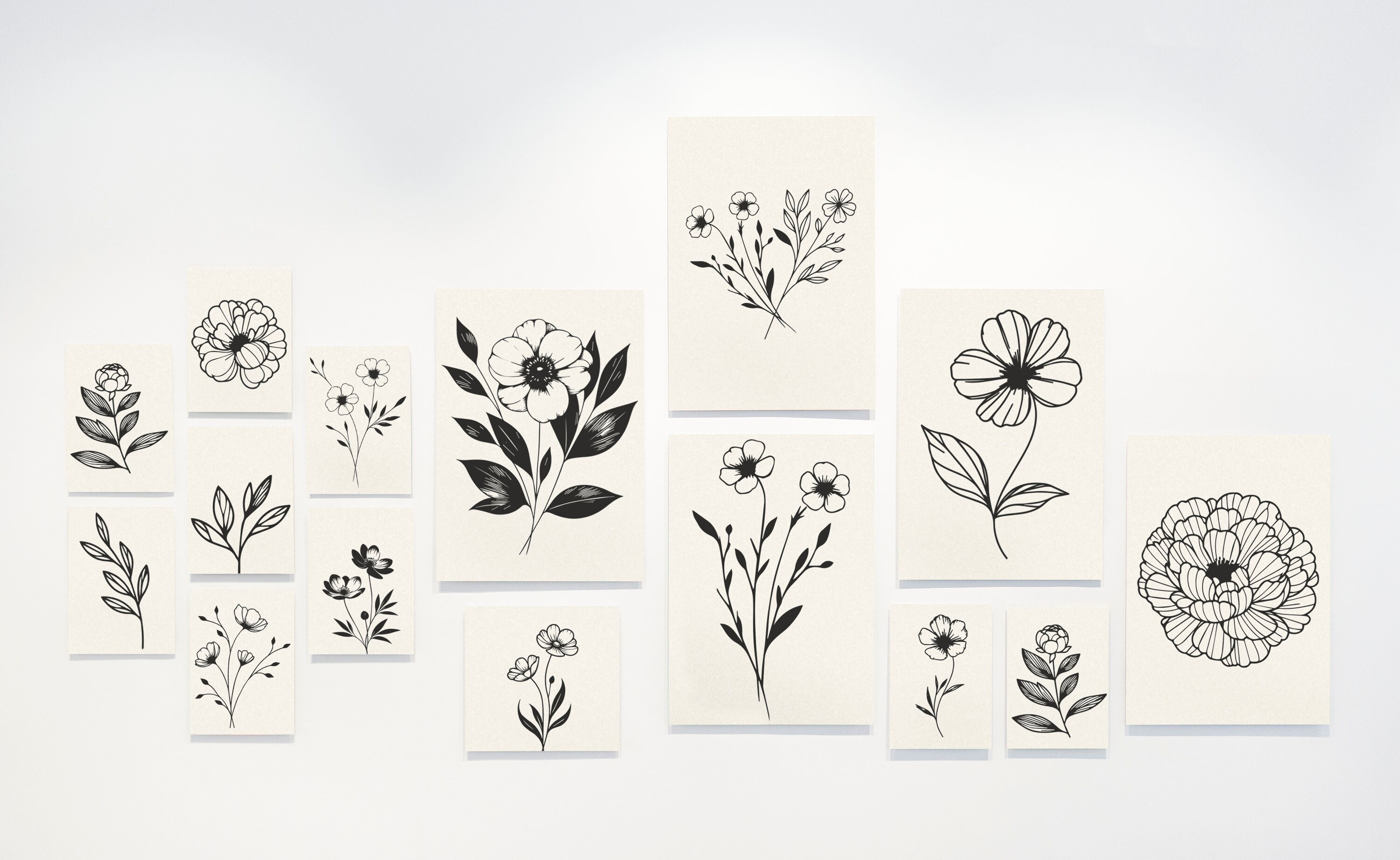 Floral Vector Graphics , Fine Line Botanical Line Art SVG, Vector ...