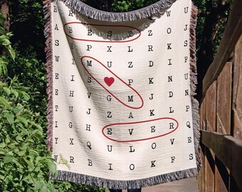 Word Search Blanket: Cozy Cotton Throw for Mom