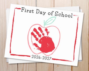 First Day of School Apple Handprint Art: Kids Craft (PDF)