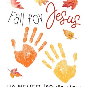 DIY Fall for Jesus Handprint Art - Autumn Printable - Fall Leaves - Kid ...