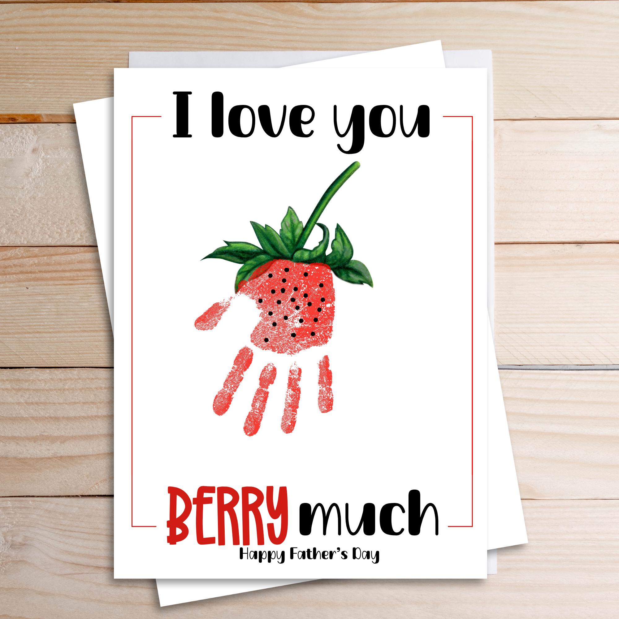 Father's Day Strawberry Handprint Art - DIY Kid's Craft Activity -…