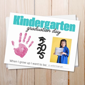 Kindergarten Graduation Keepsake, End of School Handprint, Kindergarten Questionnaire, End of Preschool Craft Activity, Kid&#39;s Diploma