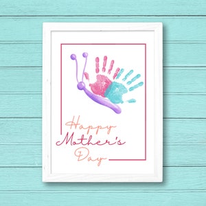 Mother&#39;s Day Butterfly Handprint Art - Kids Craft - Daycare, Preschool Activity - Spring - 8.5&quot;x11&quot; - Printable Instant Download PDF