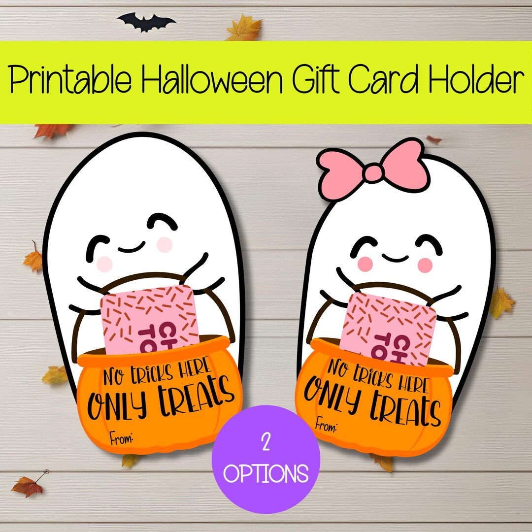 Halloween Gift Card Holder | Cute Ghost | 2 Options | Trick or Treat ...