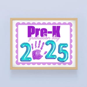 Pre-K Graduation Keepsake, Kid&#39;s End of School Handprint, Pre-K Graduate Questionnaire, End of Preschool Craft Activity, Pre-K Diploma
